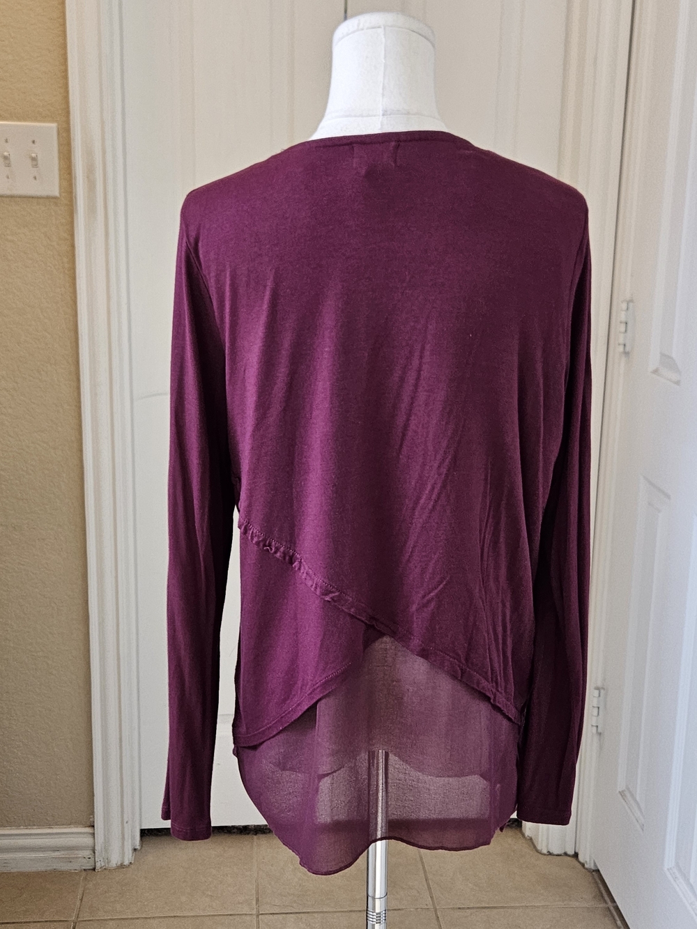 Worthington Open Front Cardigan – Size Medium – Burgundy - Picture 11 of 13